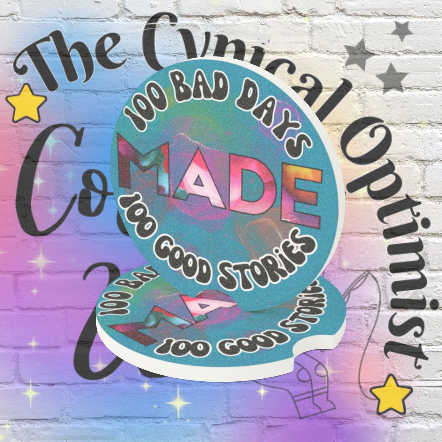 AJR 100 Bad Days Car Coaster | Watercolor Soapstone | Music Lyrics Gift