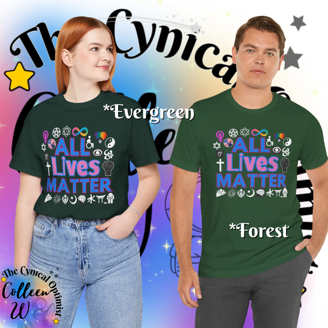 All Lives Matter T-Shirt, Unisex Equality Tee, Comfortable Casual Wear, Social Justice Shirt, Gift for Activists, Pride Apparel