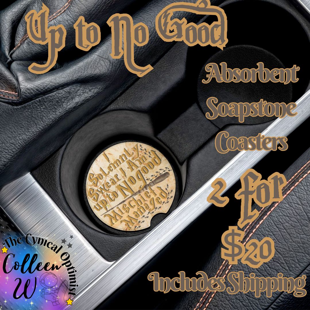 Harry Potter Mischief Managed Car Coaster | Soapstone | Marauder's Map Gift