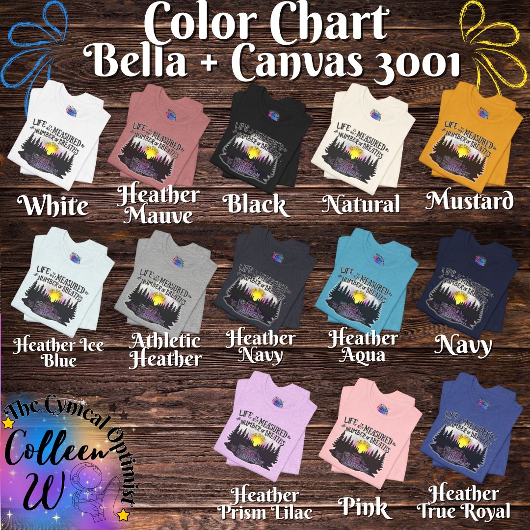 Adventure Sunset T-Shirt — "Life is not measured by the number of breaths" Graphic Tee