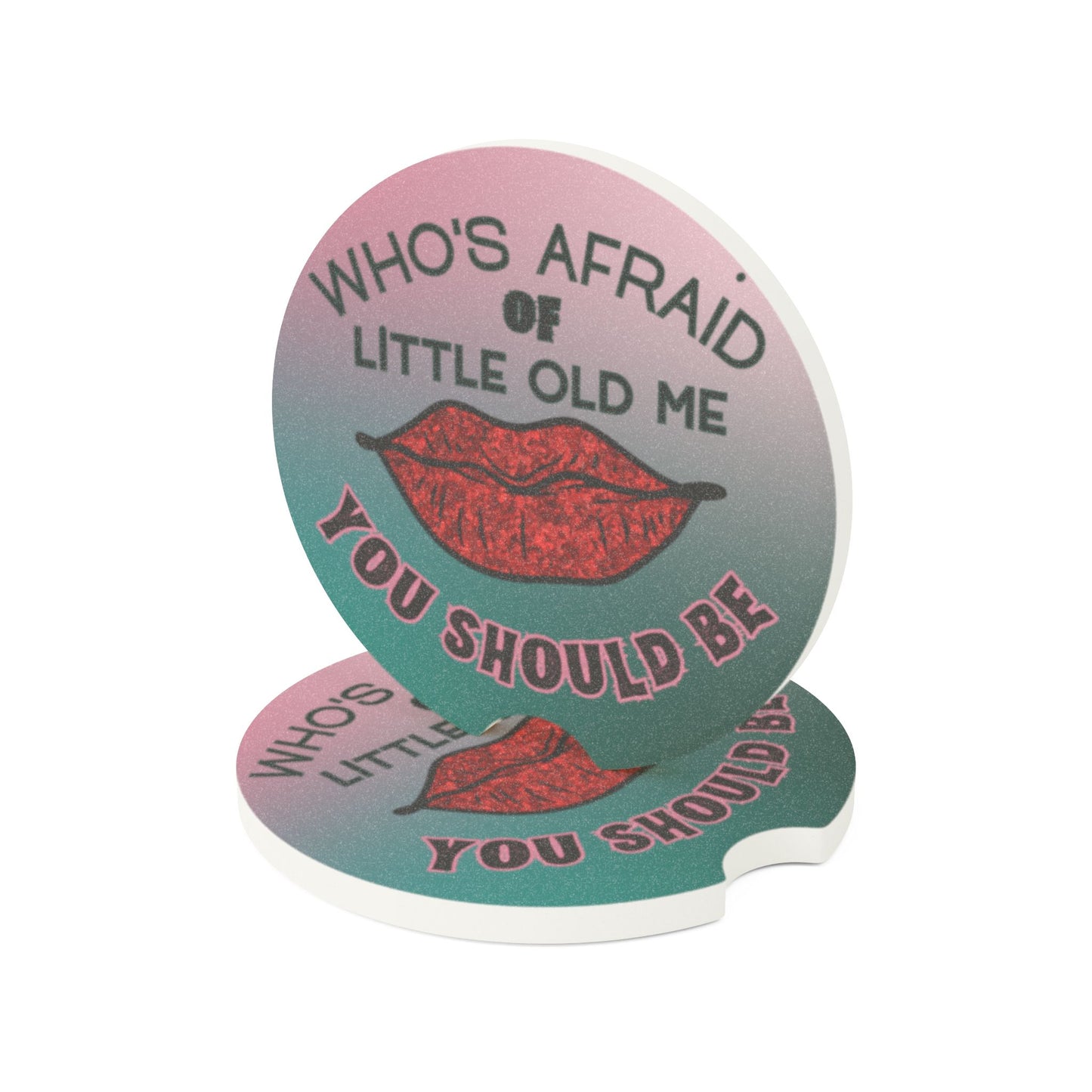 Absorbent Car Coasters - Red Lip Design