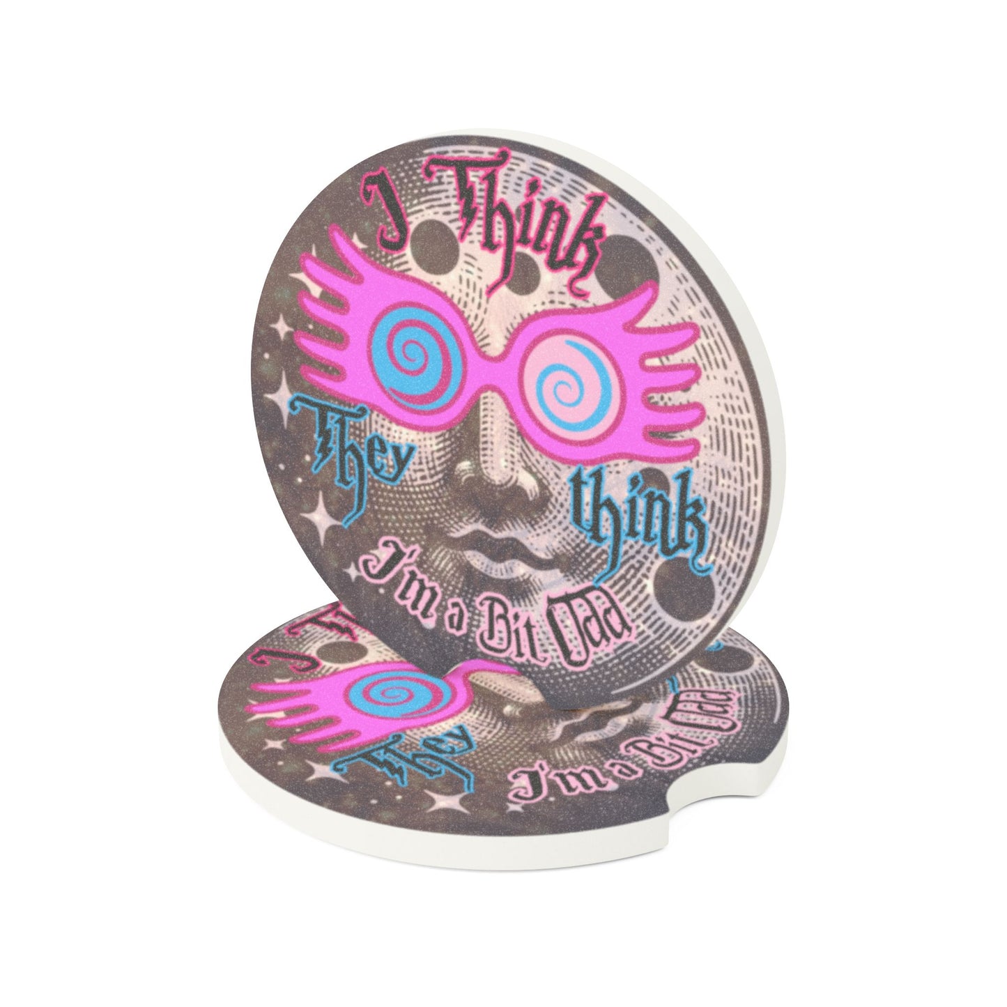 Luna Lovegood Car Coaster Set | Man in the Moon Spectrespecs | Harry Potter Gift