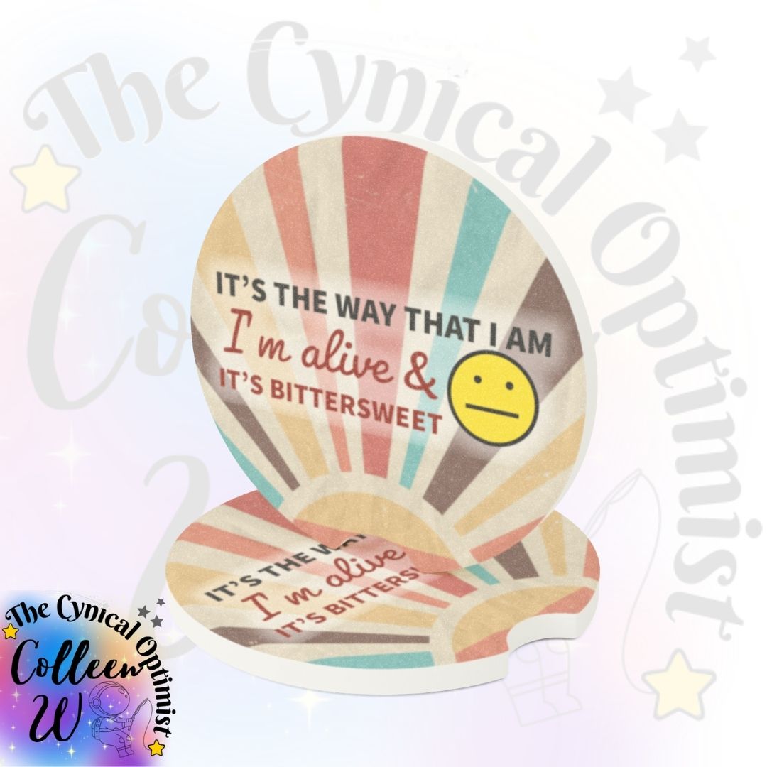 Melancholy Lyrics Soapstone Car Coasters | Music Lover Cup Holder Gift