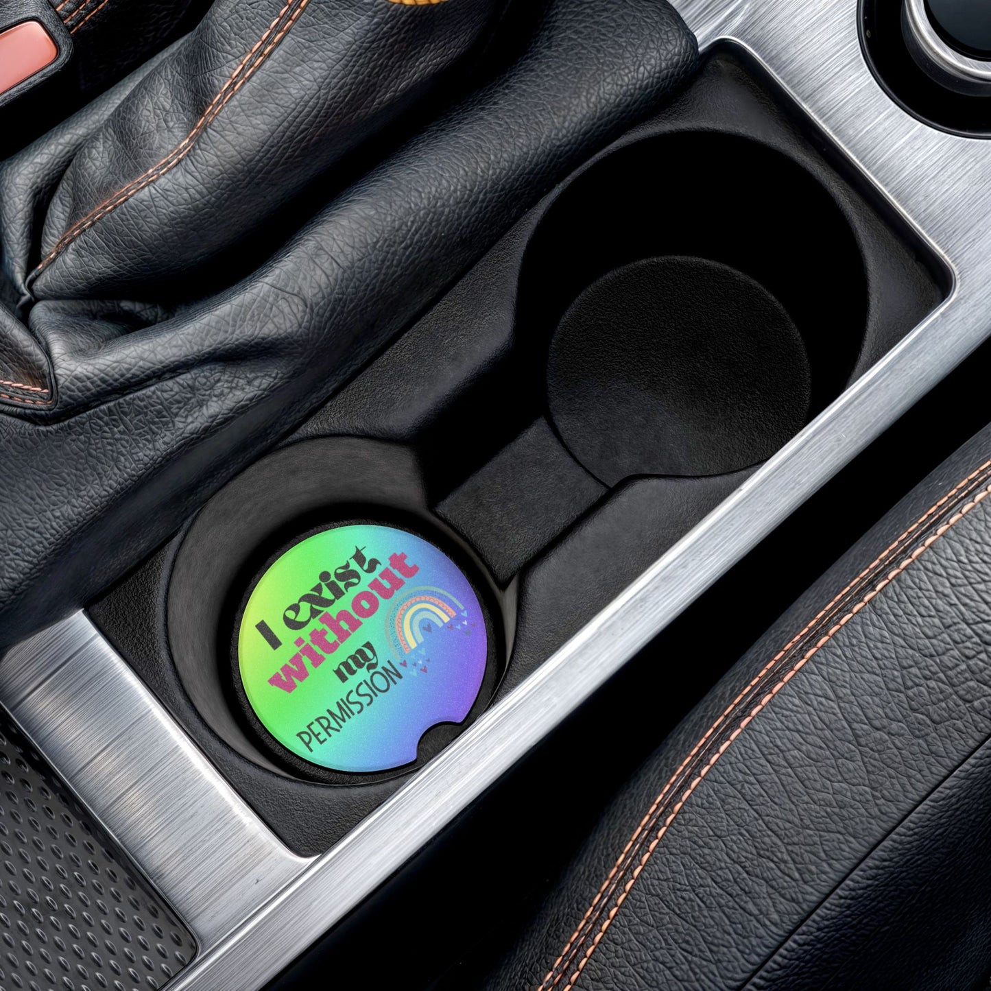 I Exist Without My Permission Car Coaster | Existential Philosophy Gift