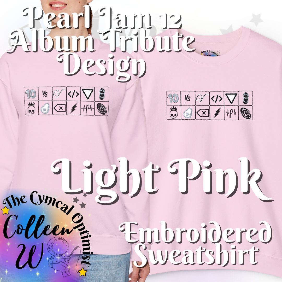 Pearl Jam 12 Album Embroidered Sweatshirt | Minimalist Icon Grid Tribute