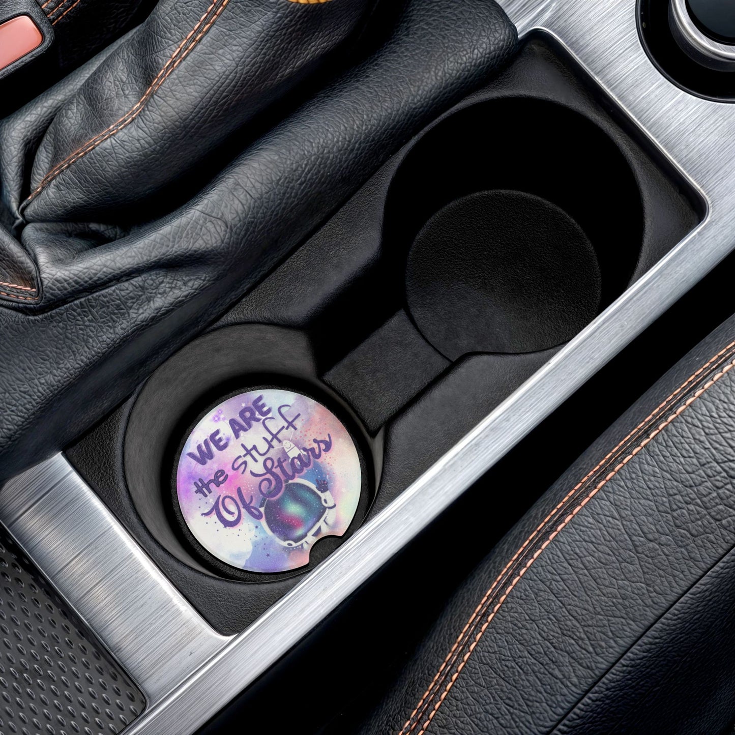 We Are the Stuff of Stars Car Coaster | Galaxy Soapstone Cup Holder