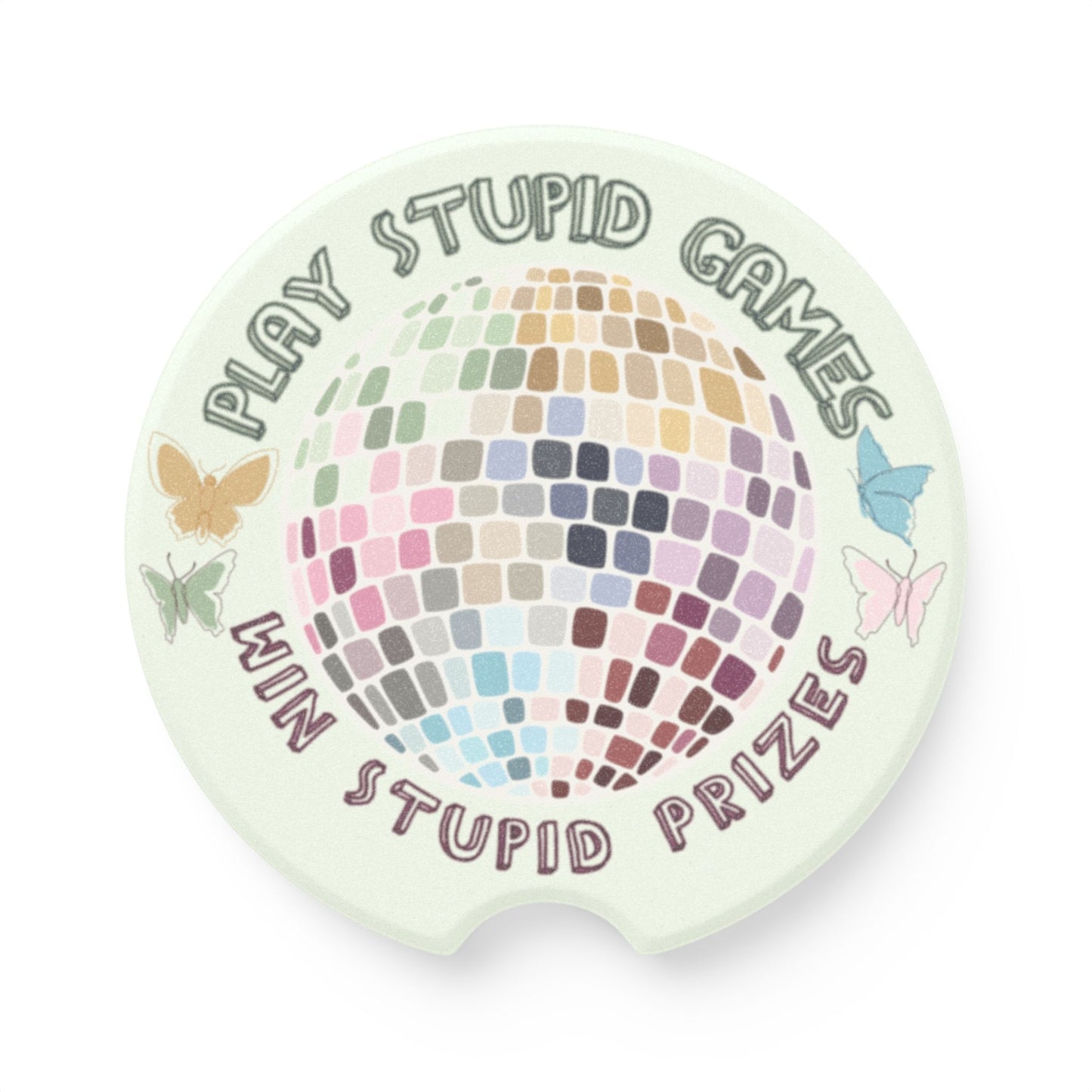Taylor S Car Coaster Set | Light Green Soapstone with Disco Ball | Swift Fan Gift