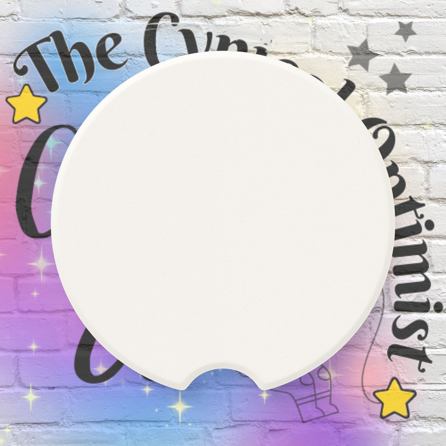 Playful Raccoon Car Coaster | Empowering Quote | Absorbent Set