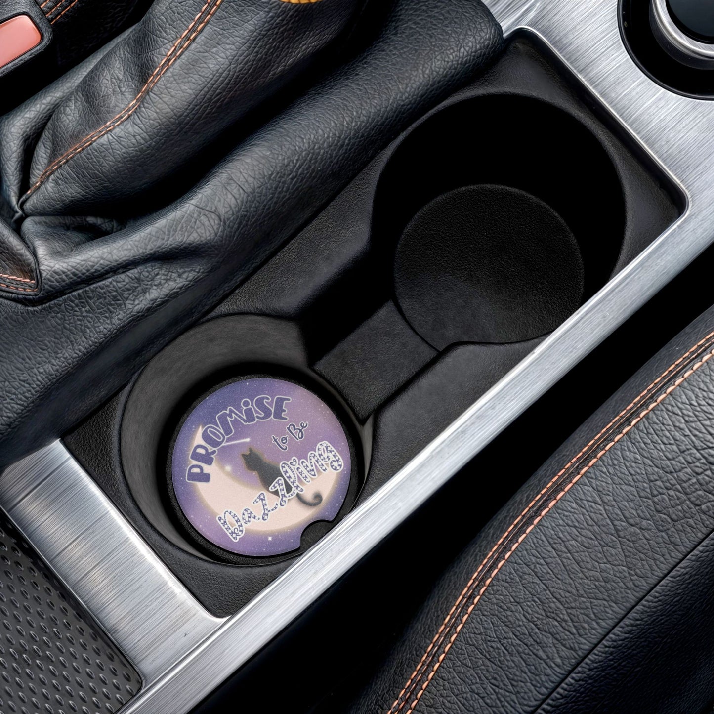 Celestial Cat Soapstone Coaster - Swift Lyrics Inspired Quote with Glowing Diamonds | Dazzling Cat Gift for a Friend | Free Shipping