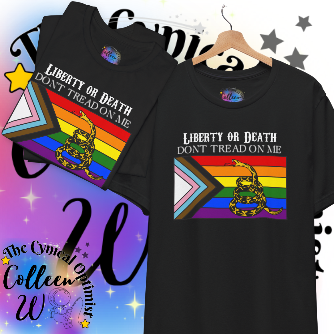 Patriotic LGBTQ+ Tee, Unisex Jersey Short Sleeve Shirt, Liberty or Death T-Shirt, Pride Apparel, Freedom Equality Clothing