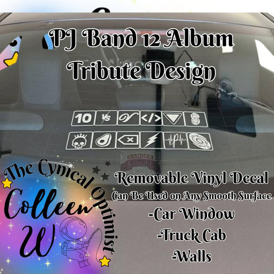 Pearl Jam PJ Album Decal for Car Window or Bumper Sticker | Ten, VS, Vitality, No Code, Yield, Binaural, Riot Act, Backspace, Stickman