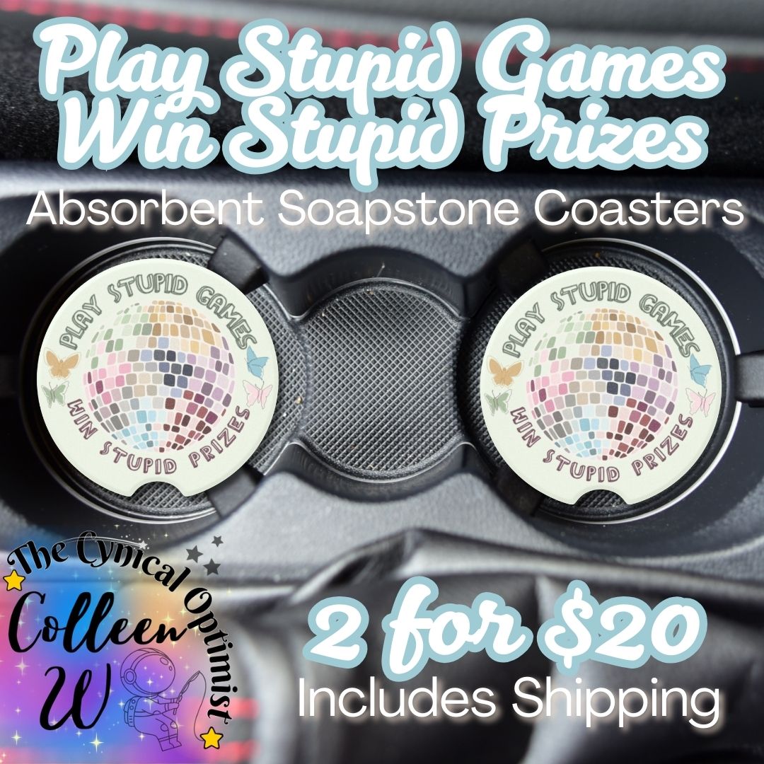Taylor S Car Coaster Set | Light Green Soapstone with Disco Ball | Swift Fan Gift