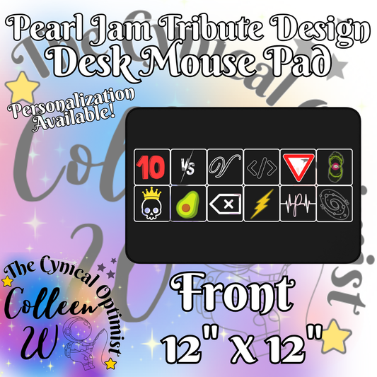 Pearl Jam 12 Album Tribute Icon Grid Design Desk Mat |