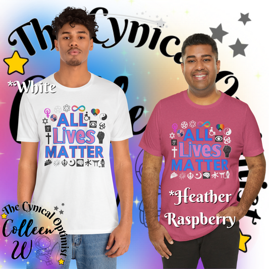 All Lives Matter T-Shirt, Unisex Equality Tee, Comfortable Casual Wear, Social Justice Shirt, Gift for Activists, Pride Apparel