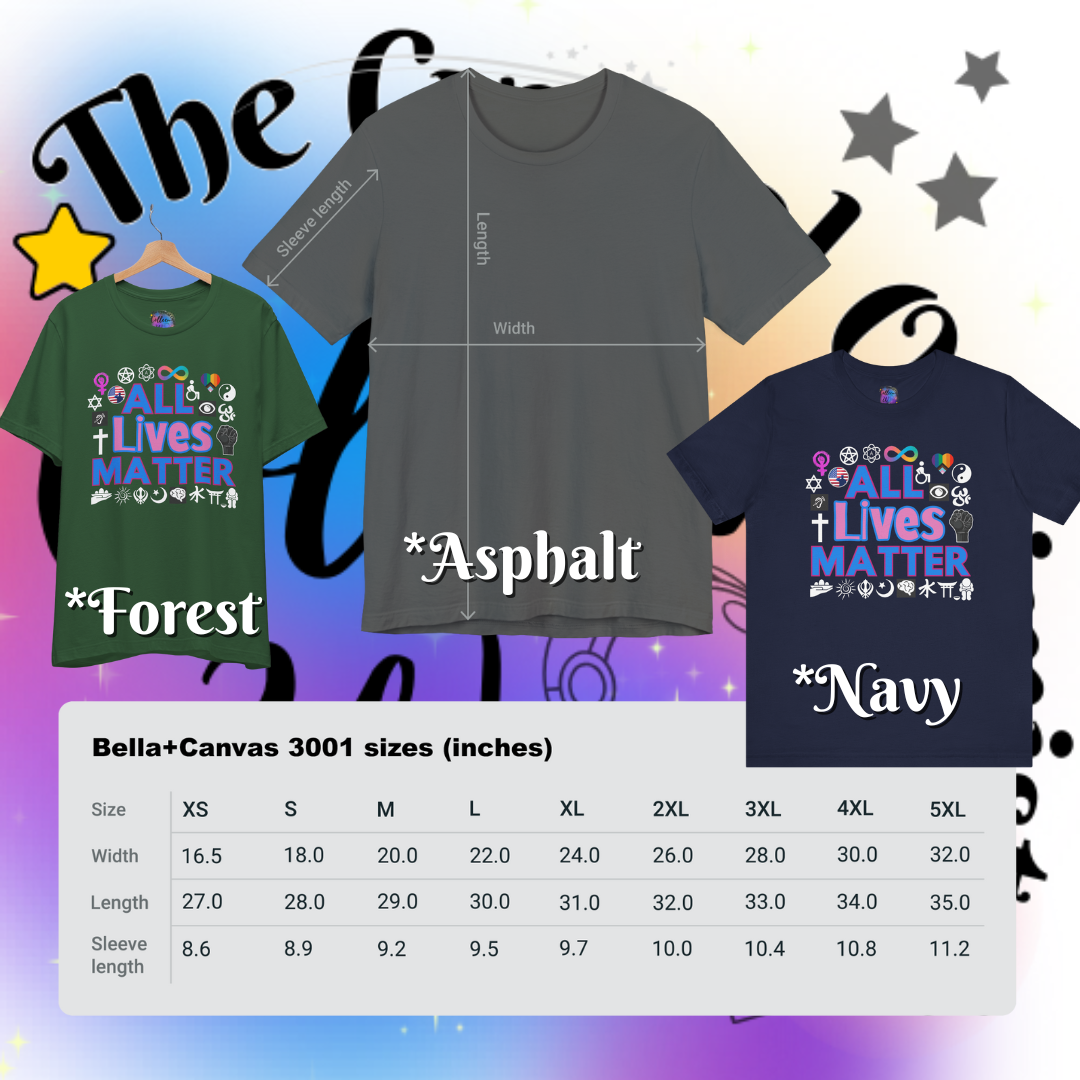 All Lives Matter T-Shirt, Unisex Equality Tee, Comfortable Casual Wear, Social Justice Shirt, Gift for Activists, Pride Apparel