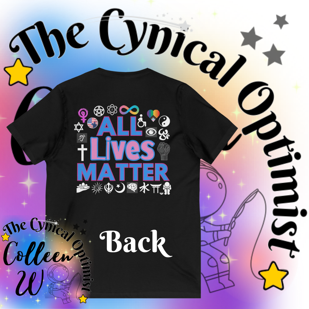 Unisex V-Neck Tee - Human Rights Advocate Shirt | All Lives Matter Design | Perfect for Activists & Supporters
