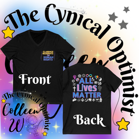Unisex V-Neck Tee - Human Rights Advocate Shirt | All Lives Matter Design | Perfect for Activists & Supporters