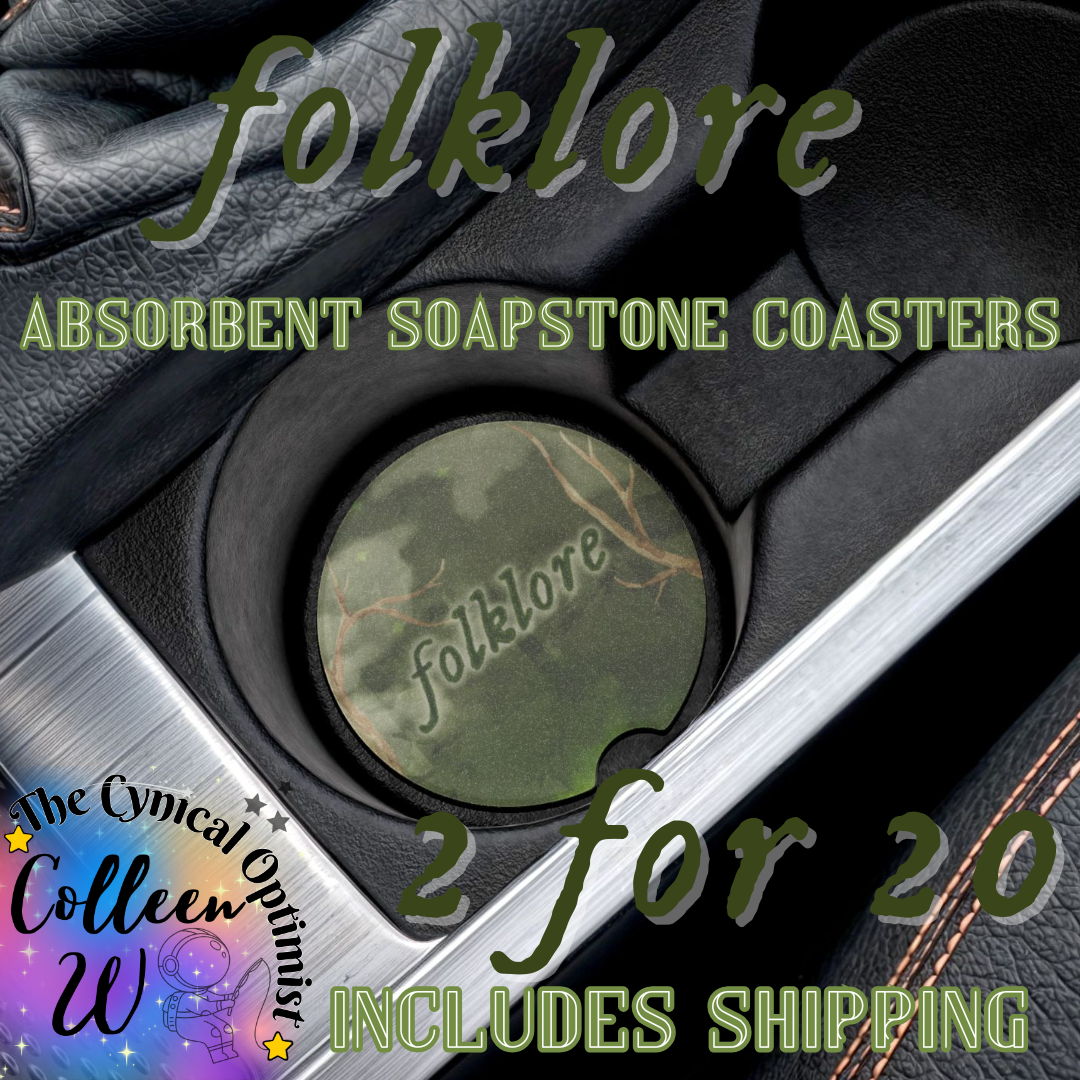 folklore Car Coaster Set | Absorbent Soapstone Cup Holder | Swiftie Gift