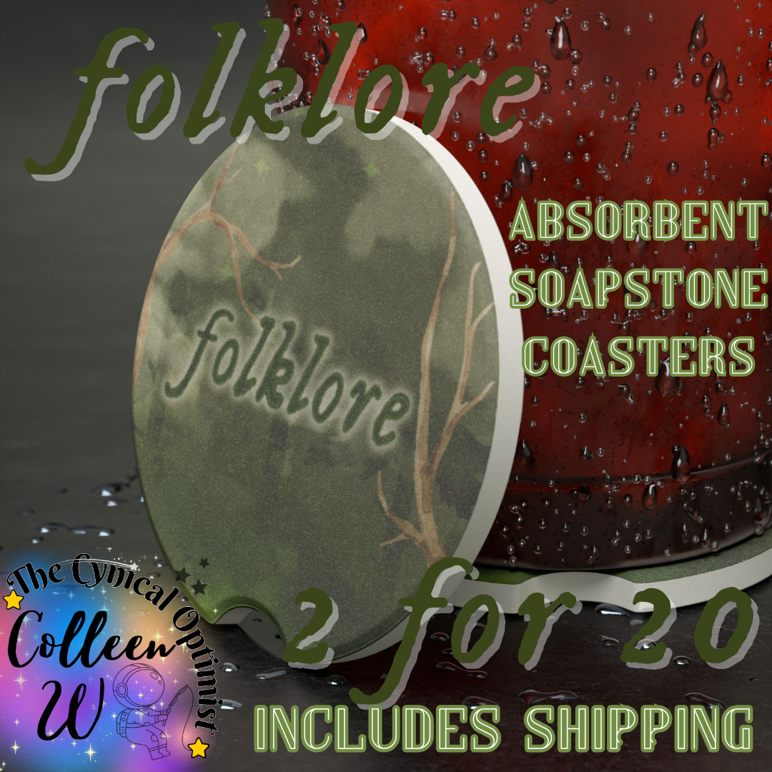 folklore Car Coaster Set | Absorbent Soapstone Cup Holder | Swiftie Gift