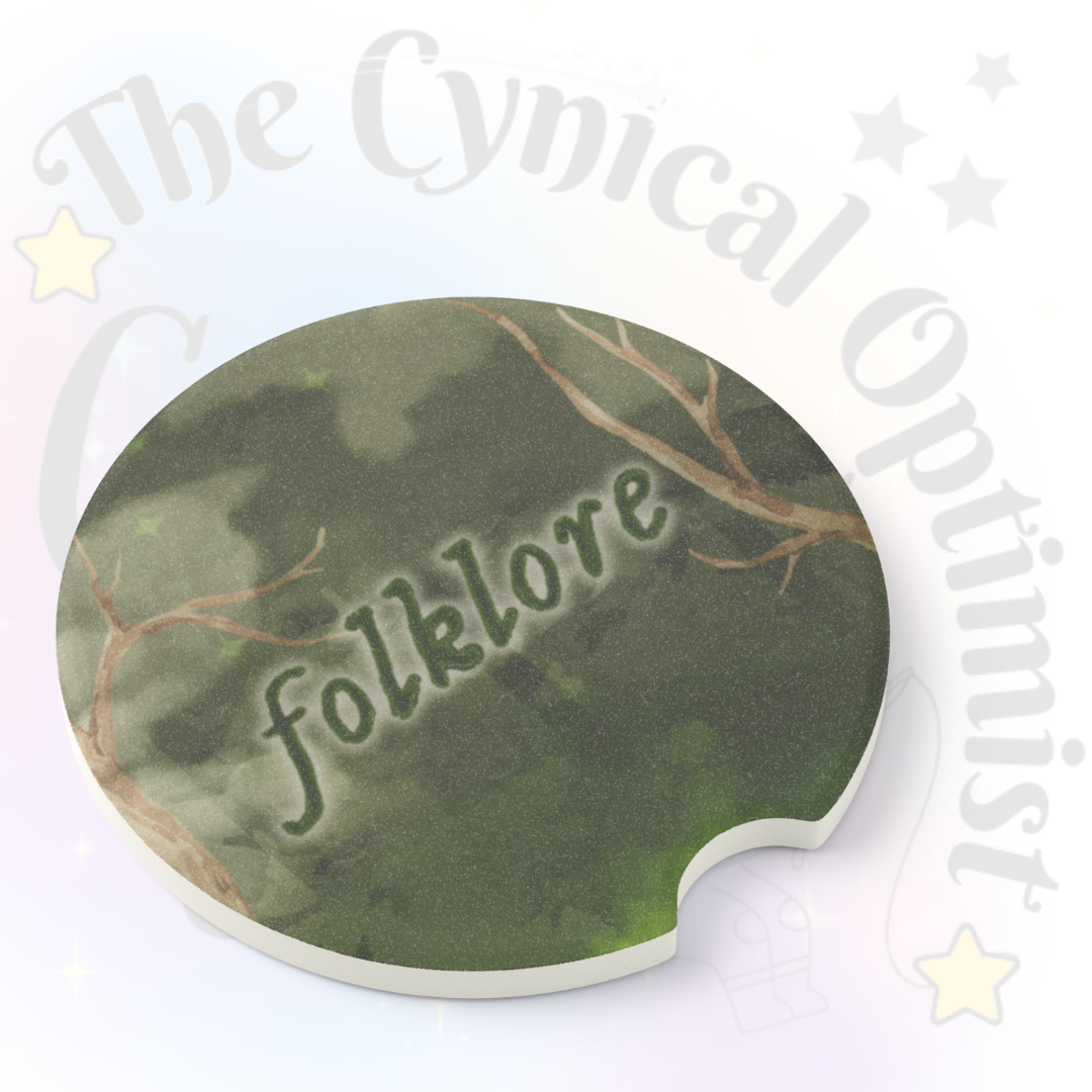 folklore Car Coaster Set | Absorbent Soapstone Cup Holder | Swiftie Gift