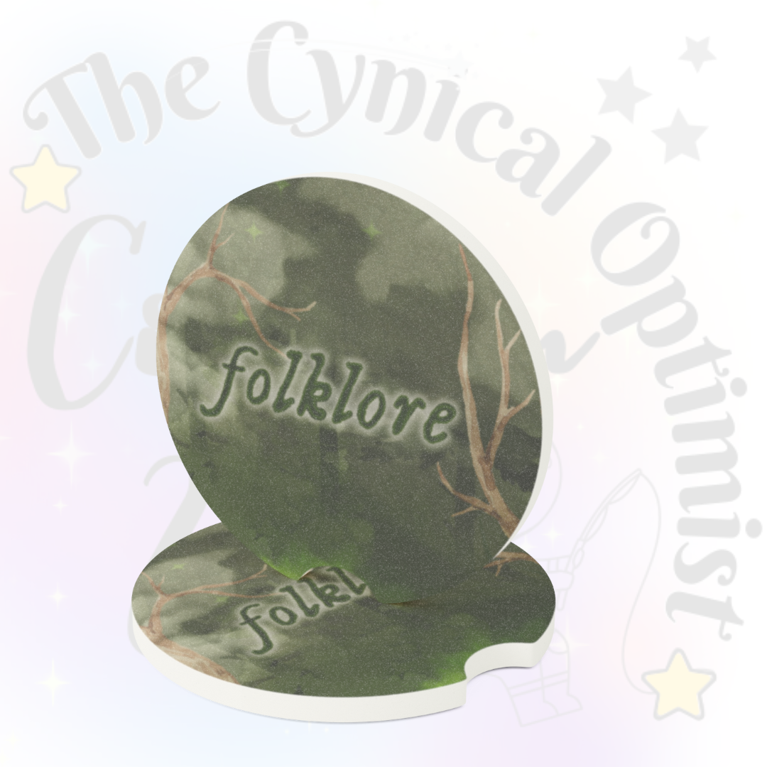 folklore Car Coaster Set | Absorbent Soapstone Cup Holder | Swiftie Gift