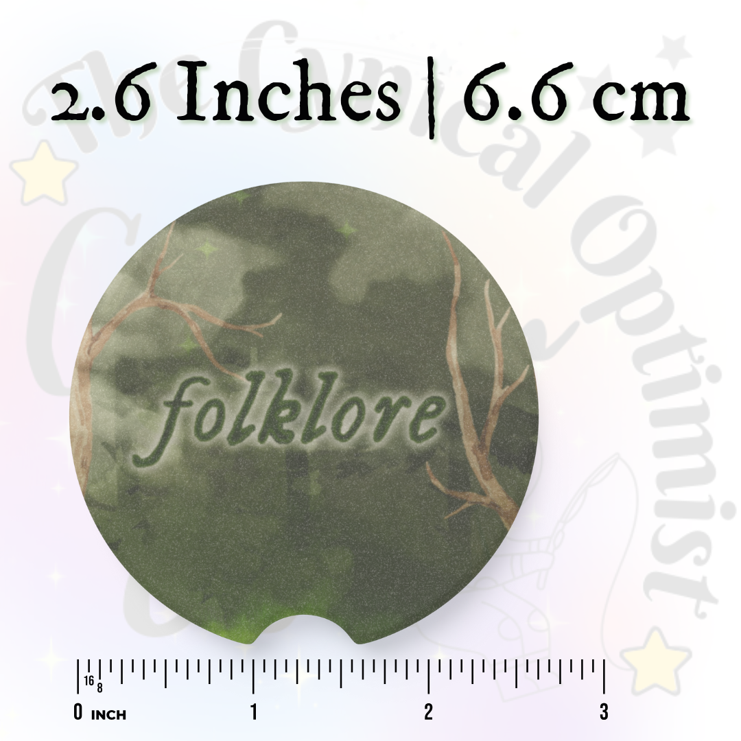 folklore Car Coaster Set | Absorbent Soapstone Cup Holder | Swiftie Gift