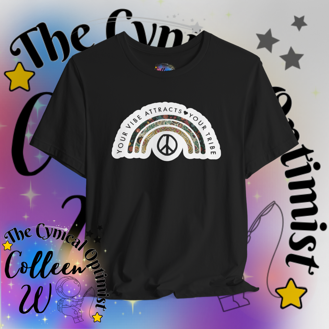 Positive Vibes Rainbow Tee, Unisex Tee, Inspirational T-Shirt, Gift for Friends, Summer Outfit, Peace & Love Top | Free Shipping