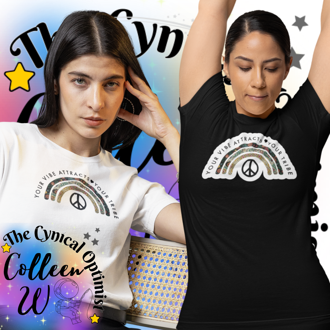 Positive Vibes Rainbow Tee, Unisex Tee, Inspirational T-Shirt, Gift for Friends, Summer Outfit, Peace & Love Top | Free Shipping