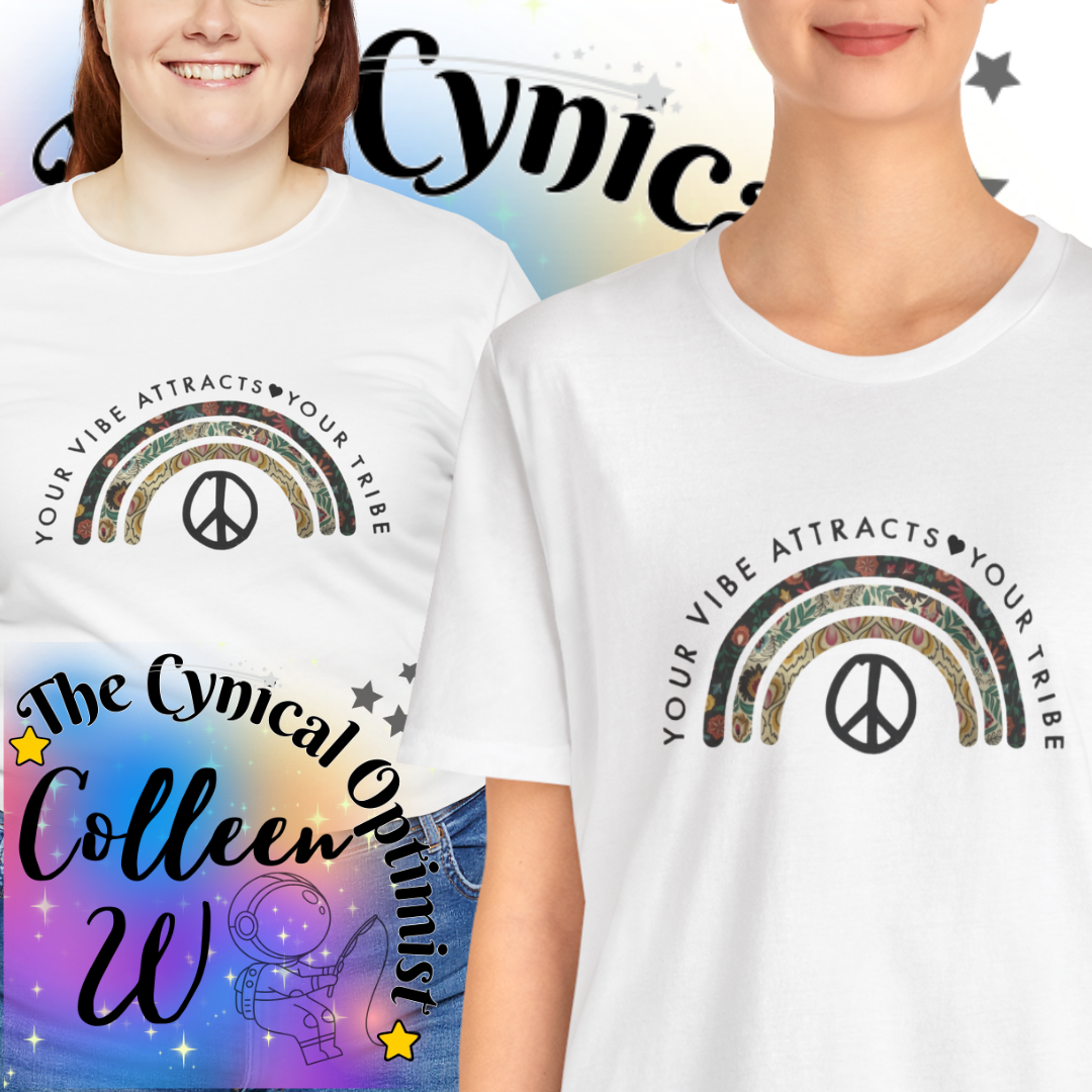 Positive Vibes Rainbow Tee, Unisex Tee, Inspirational T-Shirt, Gift for Friends, Summer Outfit, Peace & Love Top | Free Shipping