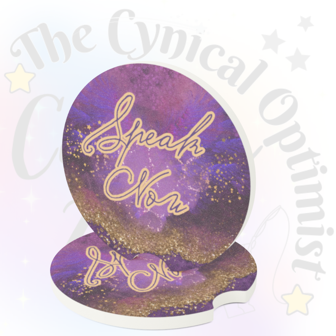 Unique Speak Now Album Inspired Absorbent Soapstone Car Cup Holder Coaster - Taylor Fan Gift Idea | Free Shipping  | Swift Fans