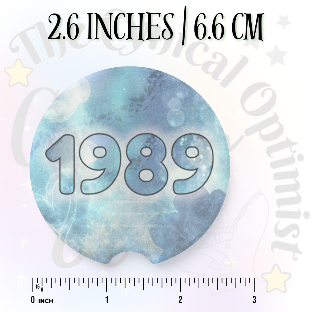 Unique 1989 Album Inspired Colorful Absorbent Soapstone Car Cup Holder Coaster - Taylor Fan Gift Idea | Free Shipping | Blues