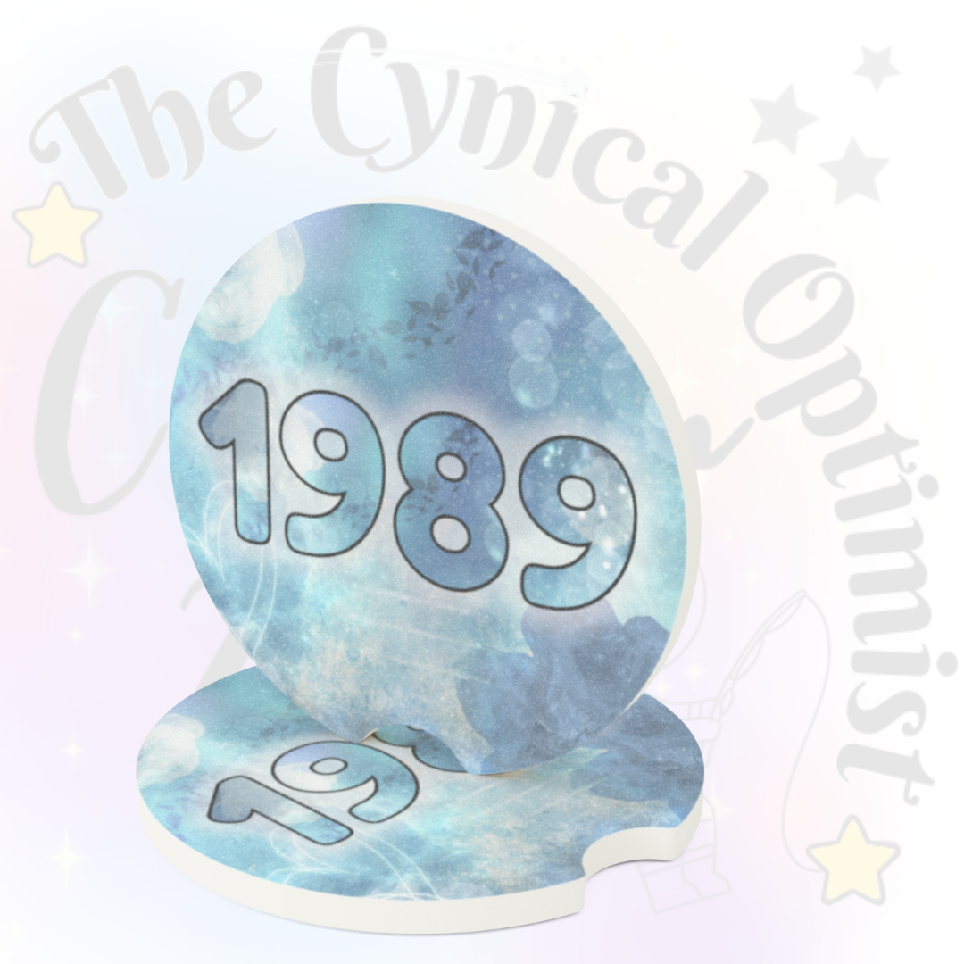 Unique 1989 Album Inspired Colorful Absorbent Soapstone Car Cup Holder Coaster - Taylor Fan Gift Idea | Free Shipping | Blues