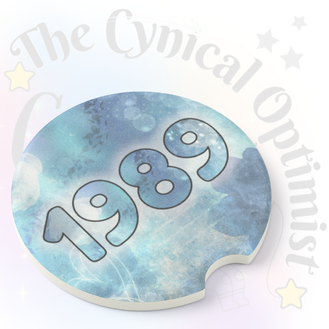 Unique 1989 Album Inspired Colorful Absorbent Soapstone Car Cup Holder Coaster - Taylor Fan Gift Idea | Free Shipping | Blues