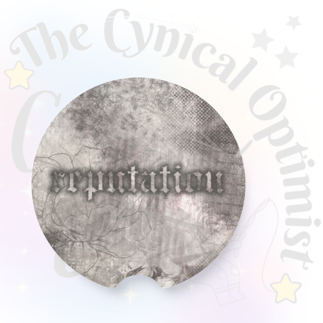 Unique Reputation Album Inspired Absorbent Soapstone Car Cup Holder Coaster - Taylor Fan Gift Idea | Free Shipping  | Swift Fans