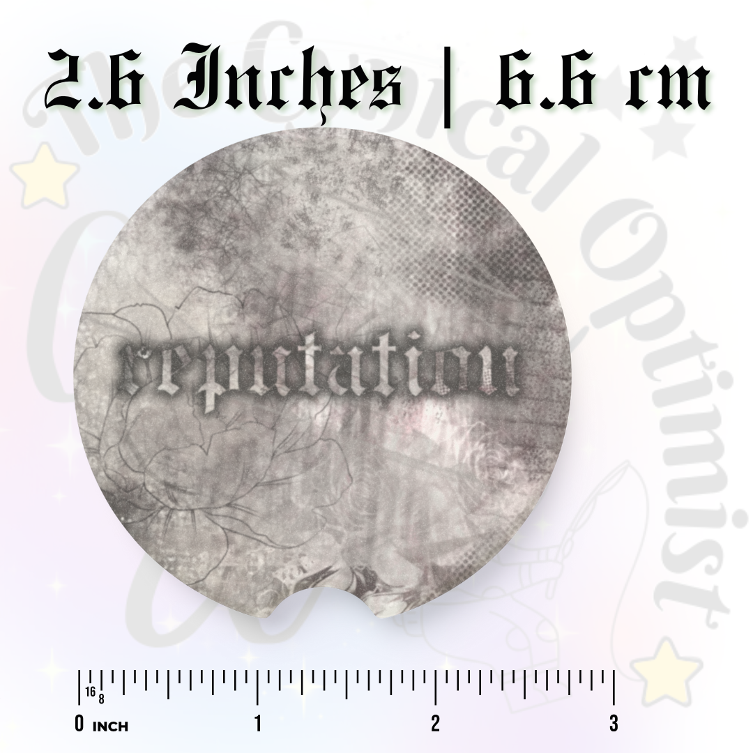 Unique Reputation Album Inspired Absorbent Soapstone Car Cup Holder Coaster - Taylor Fan Gift Idea | Free Shipping  | Swift Fans