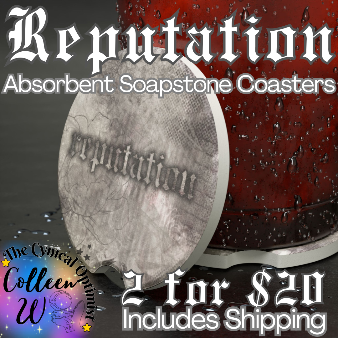 Unique Reputation Album Inspired Absorbent Soapstone Car Cup Holder Coaster - Taylor Fan Gift Idea | Free Shipping  | Swift Fans