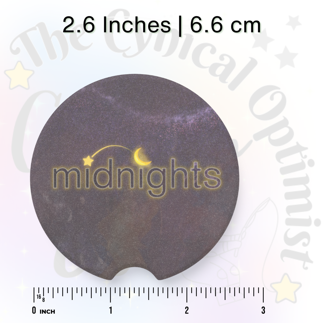 Unique Midnights Album Inspired Absorbent Soapstone Car Cup Holder Coaster - Taylor Fan Gift Idea | Free Shipping  | Swift Fan Merch
