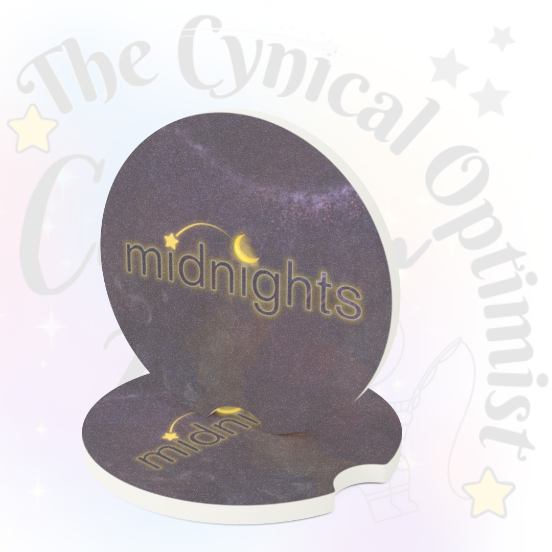 Unique Midnights Album Inspired Absorbent Soapstone Car Cup Holder Coaster - Taylor Fan Gift Idea | Free Shipping  | Swift Fan Merch