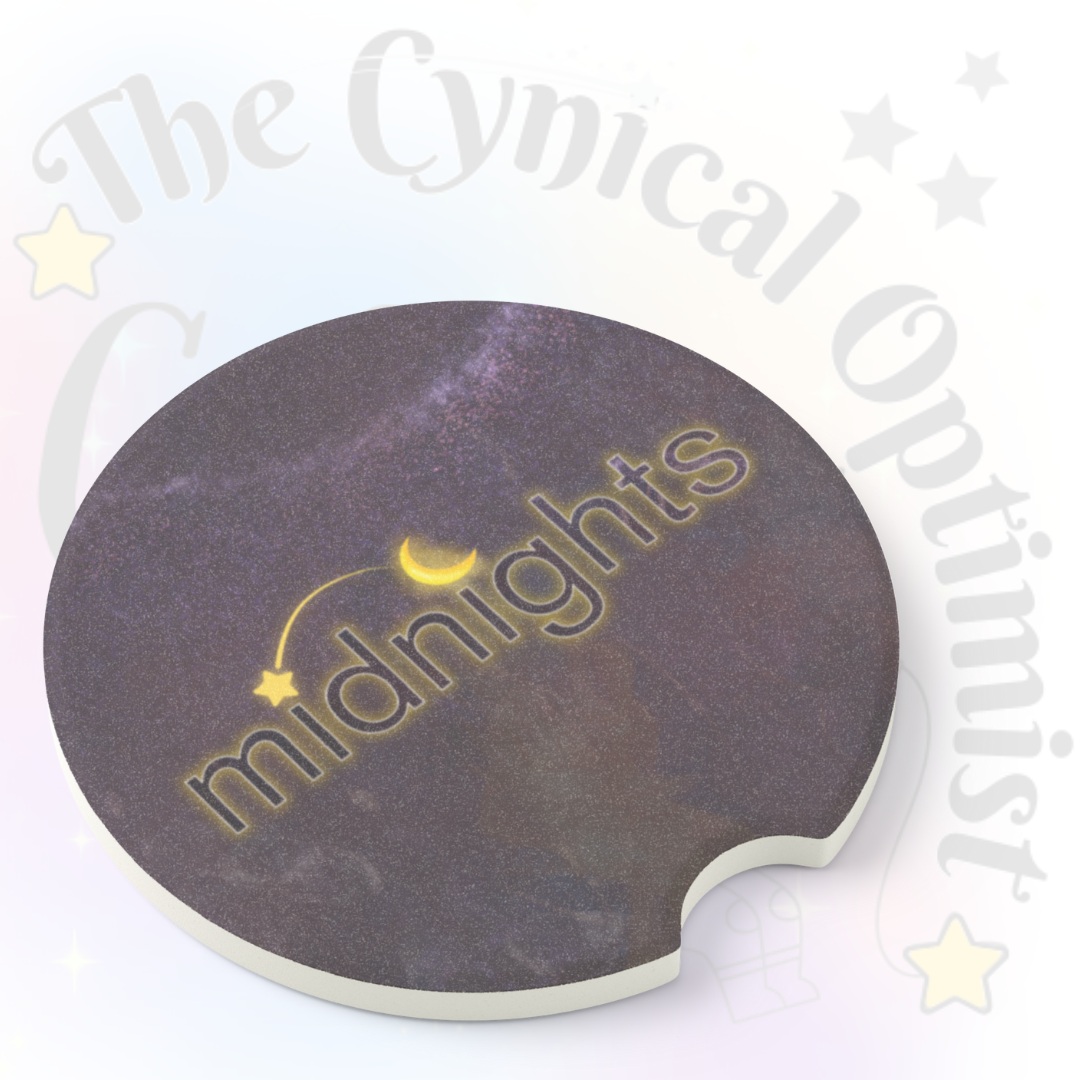 Unique Midnights Album Inspired Absorbent Soapstone Car Cup Holder Coaster - Taylor Fan Gift Idea | Free Shipping  | Swift Fan Merch