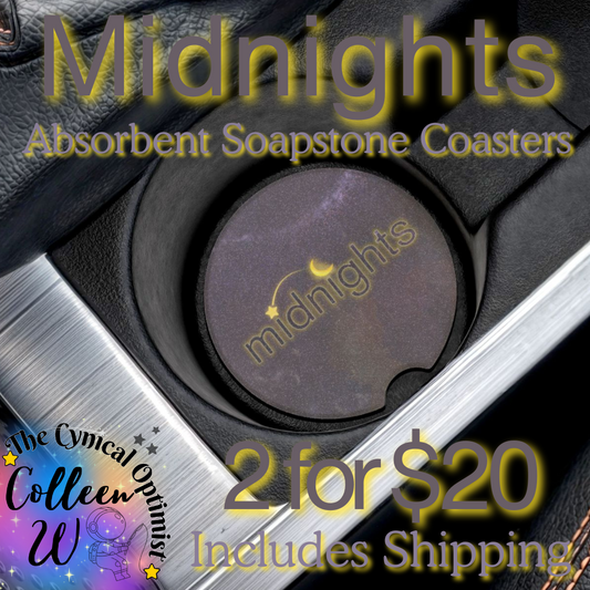 Unique Midnights Album Inspired Absorbent Soapstone Car Cup Holder Coaster - Taylor Fan Gift Idea | Free Shipping  | Swift Fan Merch