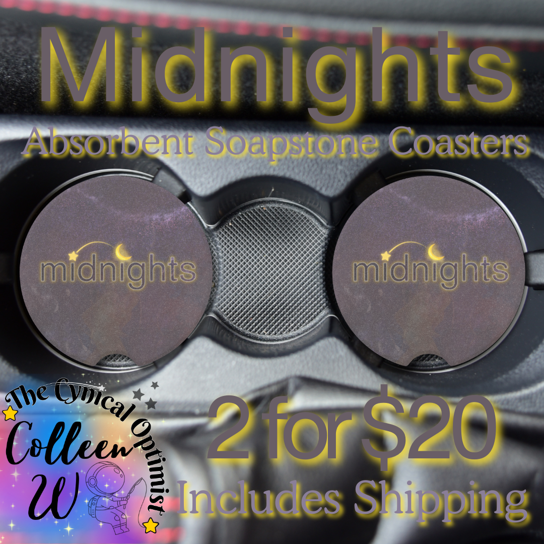 Unique Midnights Album Inspired Absorbent Soapstone Car Cup Holder Coaster - Taylor Fan Gift Idea | Free Shipping  | Swift Fan Merch