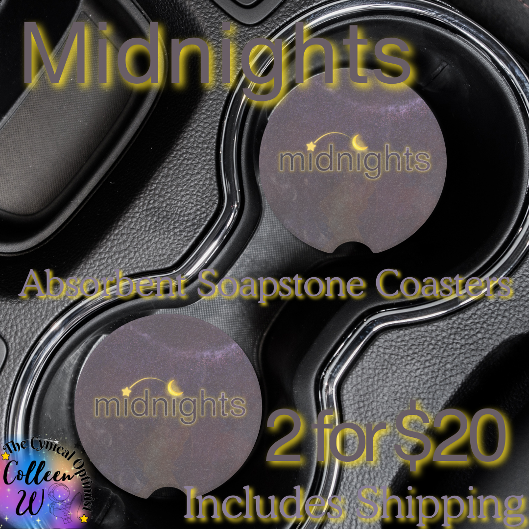 Unique Midnights Album Inspired Absorbent Soapstone Car Cup Holder Coaster - Taylor Fan Gift Idea | Free Shipping  | Swift Fan Merch
