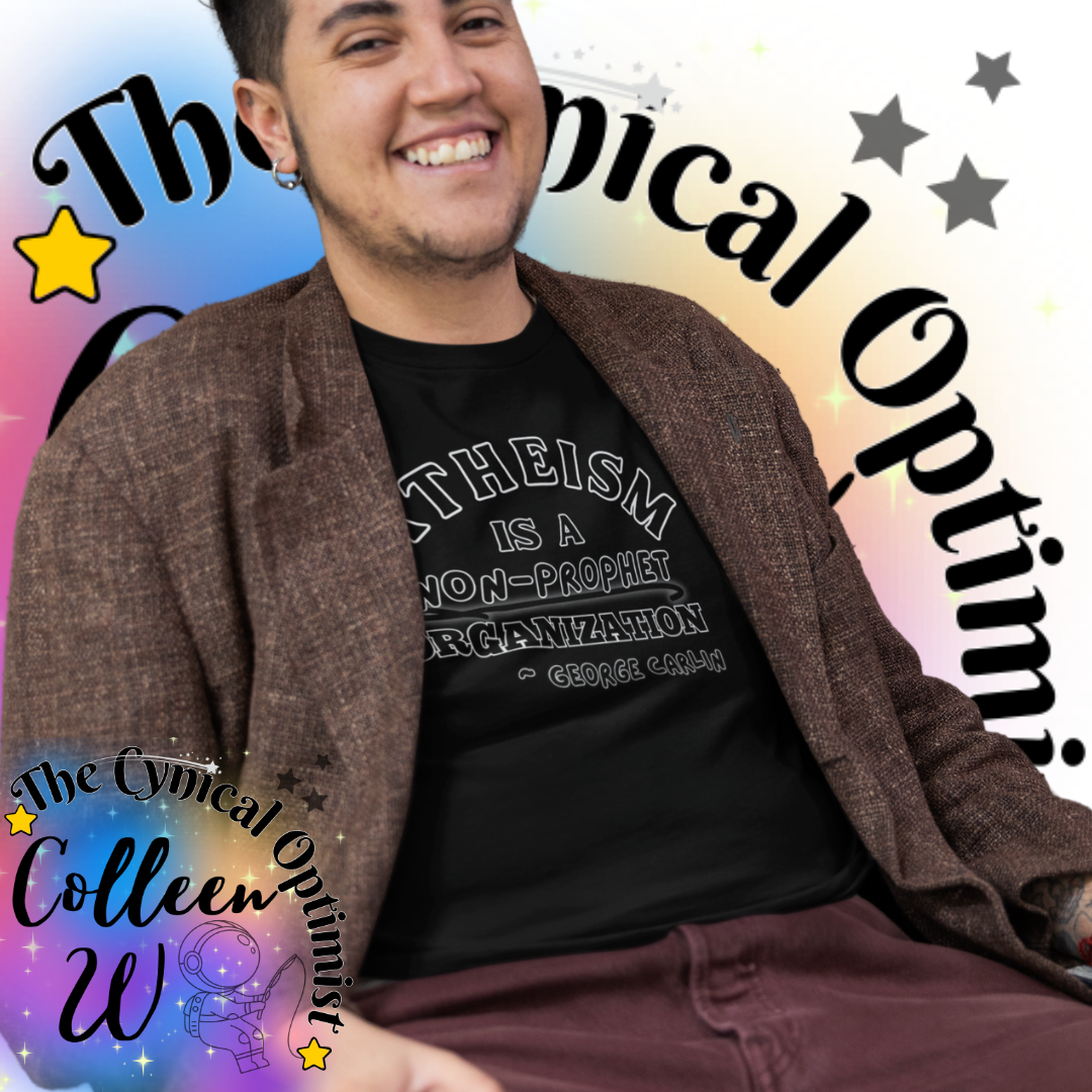 Atheism is a Non-Prophet Organization George Carlin Quote Tshirt, Unisex Jersey Short Sleeve - Free Shipping