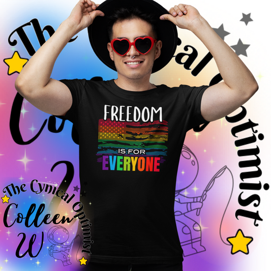 Unisex Pride Graphic Tee - 'Freedom is for Everyone', LGBTQ+ Shirt, Gift for Allies, Summer Wear, Festival Attire