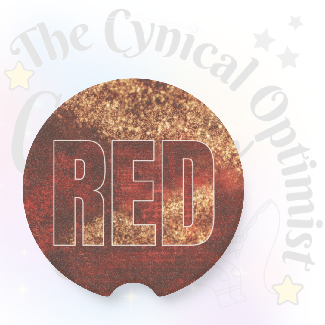 Unique Red Album Inspired Absorbent Soapstone Car Cup Holder Coaster - Taylor Fan Gift Idea | Free Shipping  | Swift Fan Merch