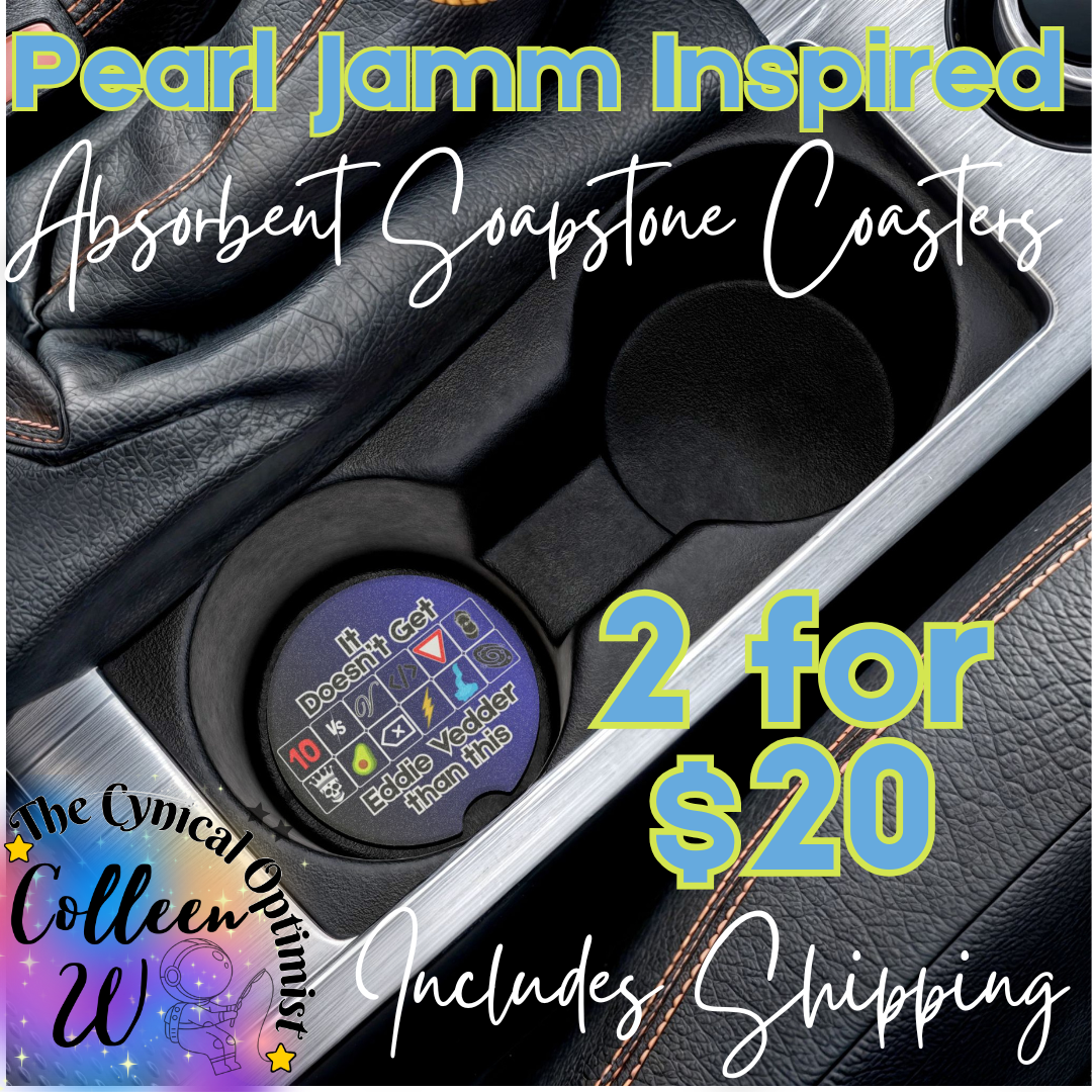 Car Coaster, Blue Gradient, Pearl Jamm  Studio Album Tribute, Eddie Vedder, Cup Holder, Soapstone Absorbent, Car Accessories | Free Shipping