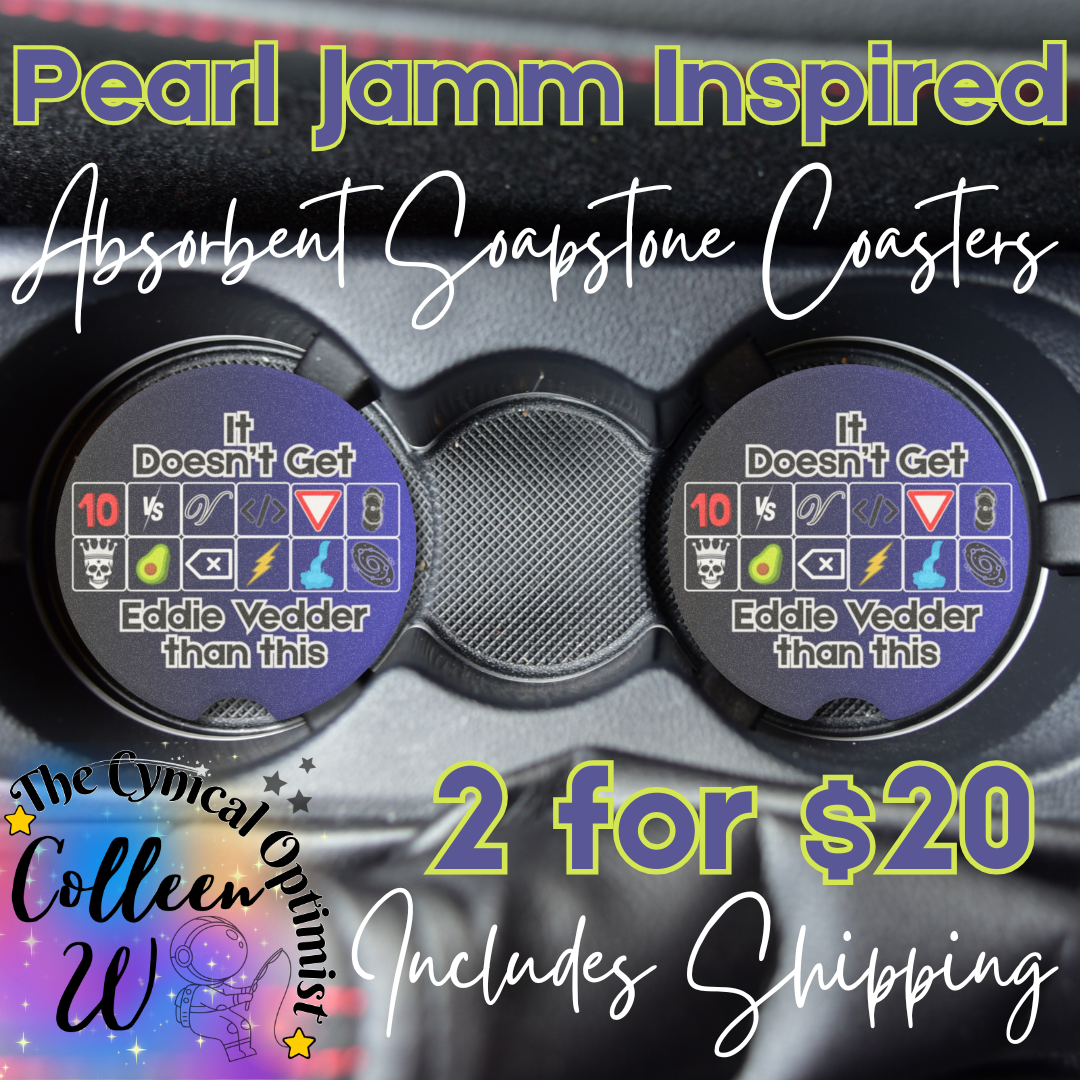 Car Coaster, Blue Gradient, Pearl Jamm  Studio Album Tribute, Eddie Vedder, Cup Holder, Soapstone Absorbent, Car Accessories | Free Shipping