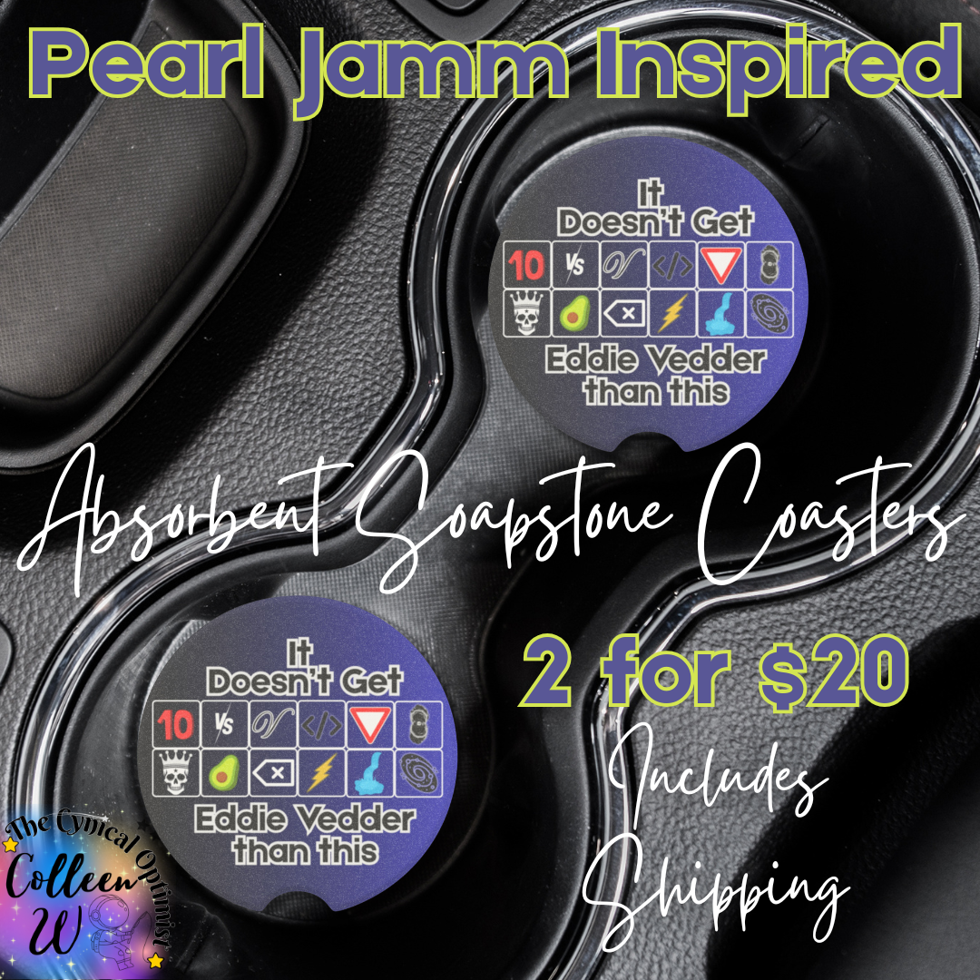 Car Coaster, Blue Gradient, Pearl Jamm  Studio Album Tribute, Eddie Vedder, Cup Holder, Soapstone Absorbent, Car Accessories | Free Shipping