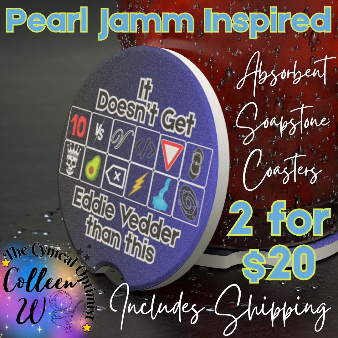 Car Coaster, Blue Gradient, Pearl Jamm  Studio Album Tribute, Eddie Vedder, Cup Holder, Soapstone Absorbent, Car Accessories | Free Shipping