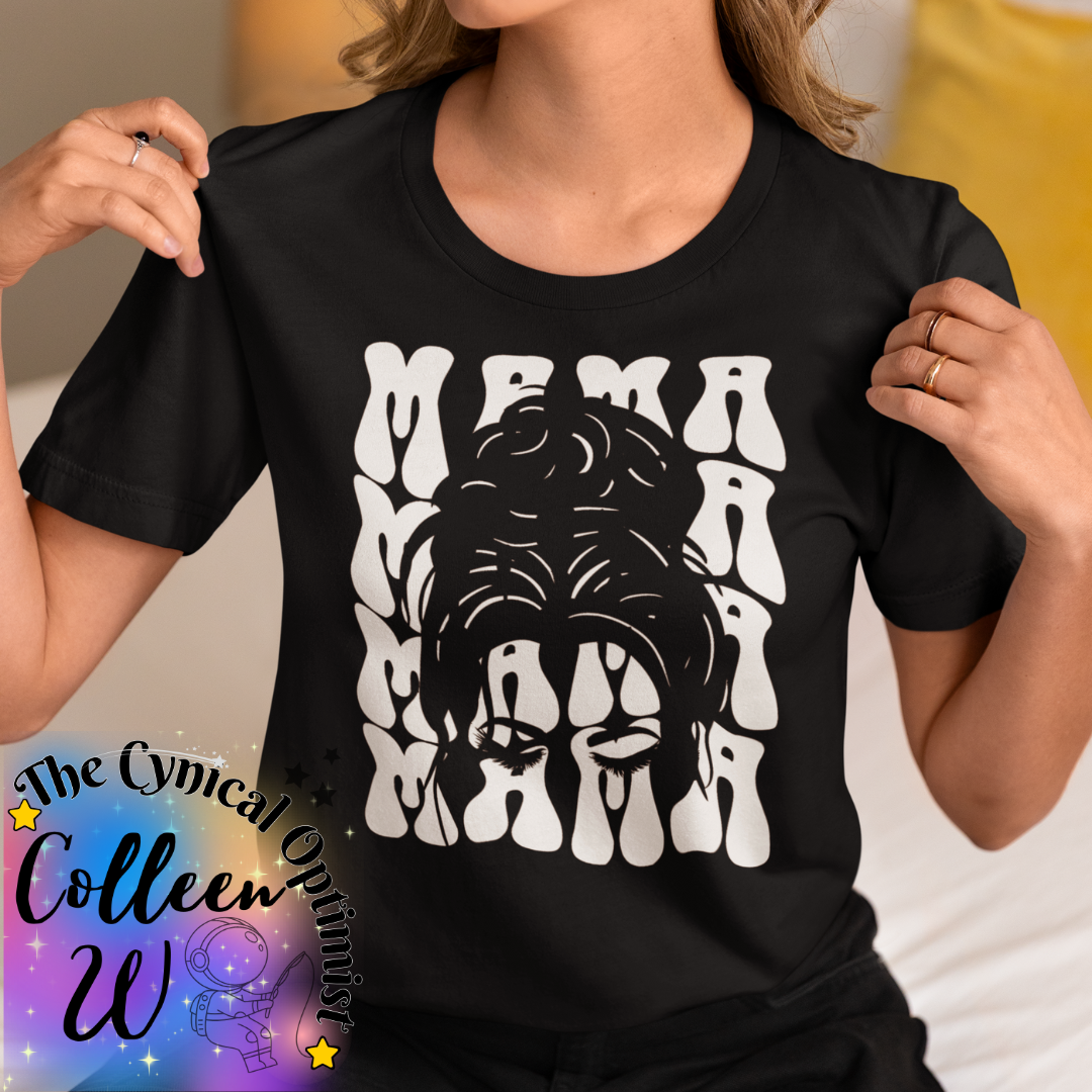 Mama Black Tshirt, Mother's Day Gift, Women's Graphic Tee, Mom Life Shirt, Family Apparel | Free Shipping